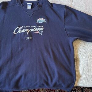 Reebok Navy Super Bowl XXXIX Champions Crewneck Sweatshirt